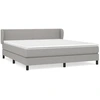 Image de vidaXL Lit boxspring avec matelas gris clair 160x200 cm Tissu