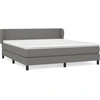 Image de vidaXL Lit boxspring avec matelas gris foncé 160x200 cm Tissu