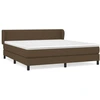 Image de vidaXL Lit boxspring avec matelas brun foncé 160x200 cm Tissu