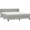 Image de vidaXL Lit boxspring avec matelas gris clair 180x200 cm Tissu