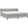 Image de vidaXL Lit boxspring avec matelas gris clair 200x200 cm Tissu