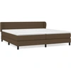 Image de vidaXL Lit boxspring avec matelas brun foncé 200x200 cm Tissu