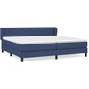 Image de vidaXL Lit boxspring avec matelas bleu 200x200 cm Tissu