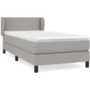 Image de vidaXL Lit boxspring avec matelas gris clair 80x200 cm Tissu
