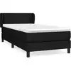 Image de vidaXL Lit boxspring avec matelas noir 80x200 cm tissu