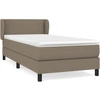 Image de vidaXL Lit boxspring avec matelas Taupe 90x190 cm Tissu