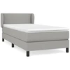 Image de vidaXL Lit boxspring avec matelas gris clair 90x200 cm Tissu