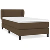 Image de vidaXL Lit boxspring avec matelas brun foncé 100x200 cm Tissu
