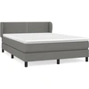 Image de vidaXL Lit boxspring avec matelas gris foncé 140x190 cm Tissu