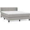 Image de vidaXL Lit boxspring avec matelas gris clair 140x200 cm Tissu