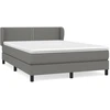 Image de vidaXL Lit boxspring avec matelas gris foncé 140x200 cm Tissu