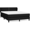 Image de vidaXL Lit boxspring avec matelas noir 140x200 cm Tissu