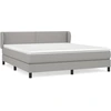 Image de vidaXL Lit boxspring avec matelas gris clair 180x200 cm Tissu