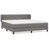 Image de vidaXL Lit boxspring avec matelas gris foncé 180x200 cm Tissu
