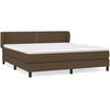 Image de vidaXL Lit boxspring avec matelas brun foncé 180x200 cm Tissu