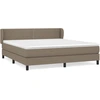 Image de vidaXL Lit boxspring avec matelas Taupe 180x200 cm Tissu