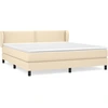 Image de vidaXL Lit boxspring avec matelas Crème 180x200 cm Tissu