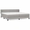 Image de vidaXL Lit boxspring avec matelas gris clair 200x200 cm Tissu