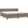 Image de vidaXL Lit boxspring avec matelas Taupe 200x200 cm Tissu