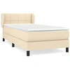 Image de vidaXL Lit boxspring avec matelas Crème 80x200 cm Tissu