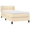 Image de vidaXL Lit boxspring avec matelas Crème 90x200 cm Tissu
