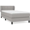 Image de vidaXL Lit boxspring avec matelas gris clair 100x200 cm Tissu