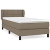Image de vidaXL Lit boxspring avec matelas Taupe 100x200 cm Tissu