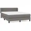 Image de vidaXL Lit boxspring avec matelas gris foncé 140x190 cm Tissu