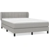 Image de vidaXL Lit boxspring avec matelas gris clair 140x200 cm Tissu
