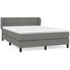 Image de vidaXL Lit boxspring avec matelas gris foncé 140x200 cm Tissu