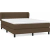 Image de vidaXL Lit boxspring avec matelas Marron foncé 140x200 cm Tissu