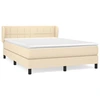 Image de vidaXL Lit boxspring avec matelas Crème 140x200 cm Tissu
