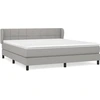 Image de vidaXL Lit boxspring avec matelas gris clair 160x200 cm Tissu