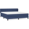 Image de vidaXL Lit boxspring avec matelas bleu 160x200 cm Tissu