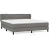Image de vidaXL Lit boxspring avec matelas gris foncé 180x200 cm Tissu