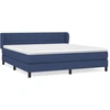 Image de vidaXL Lit boxspring avec matelas bleu 180x200 cm Tissu