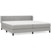 Image de vidaXL Lit boxspring avec matelas gris clair 200x200 cm Tissu