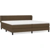 Image de vidaXL Lit boxspring avec matelas brun foncé 200x200 cm Tissu