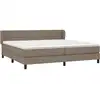 Image de vidaXL Lit boxspring avec matelas Taupe 200x200 cm Tissu