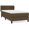 Image de vidaXL Lit boxspring avec matelas brun foncé 80x200 cm Tissu