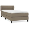Image de vidaXL Lit boxspring avec matelas Taupe 90x190 cm Tissu