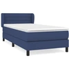 Image de vidaXL Lit boxspring avec matelas bleu 90x200 cm Tissu