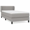 Image de vidaXL Lit boxspring avec matelas gris clair 100x200 cm Tissu