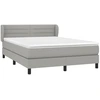 Image de vidaXL Lit boxspring avec matelas gris clair 140x190 cm Tissu