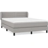 Image de vidaXL Lit boxspring avec matelas gris clair 140x200 cm Tissu