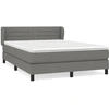 Image de vidaXL Lit boxspring avec matelas gris foncé 140x200 cm Tissu
