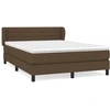 Image de vidaXL Lit boxspring avec matelas Marron foncé 140x200 cm Tissu