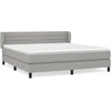 Image de vidaXL Lit boxspring avec matelas gris clair 160x200 cm Tissu