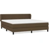 Image de vidaXL Lit boxspring avec matelas brun foncé 160x200 cm Tissu