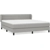 Image de vidaXL Lit boxspring avec matelas gris clair 180x200 cm Tissu